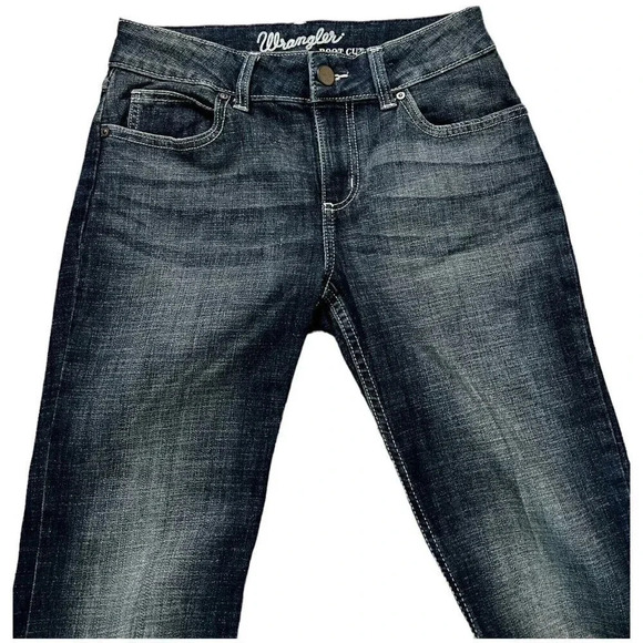 Wrangler® Ladies Bootcut Dark Wash Denim Jeans 09MWZDO Size 7x30 Cowboy Rodeo - Picture 4 of 8